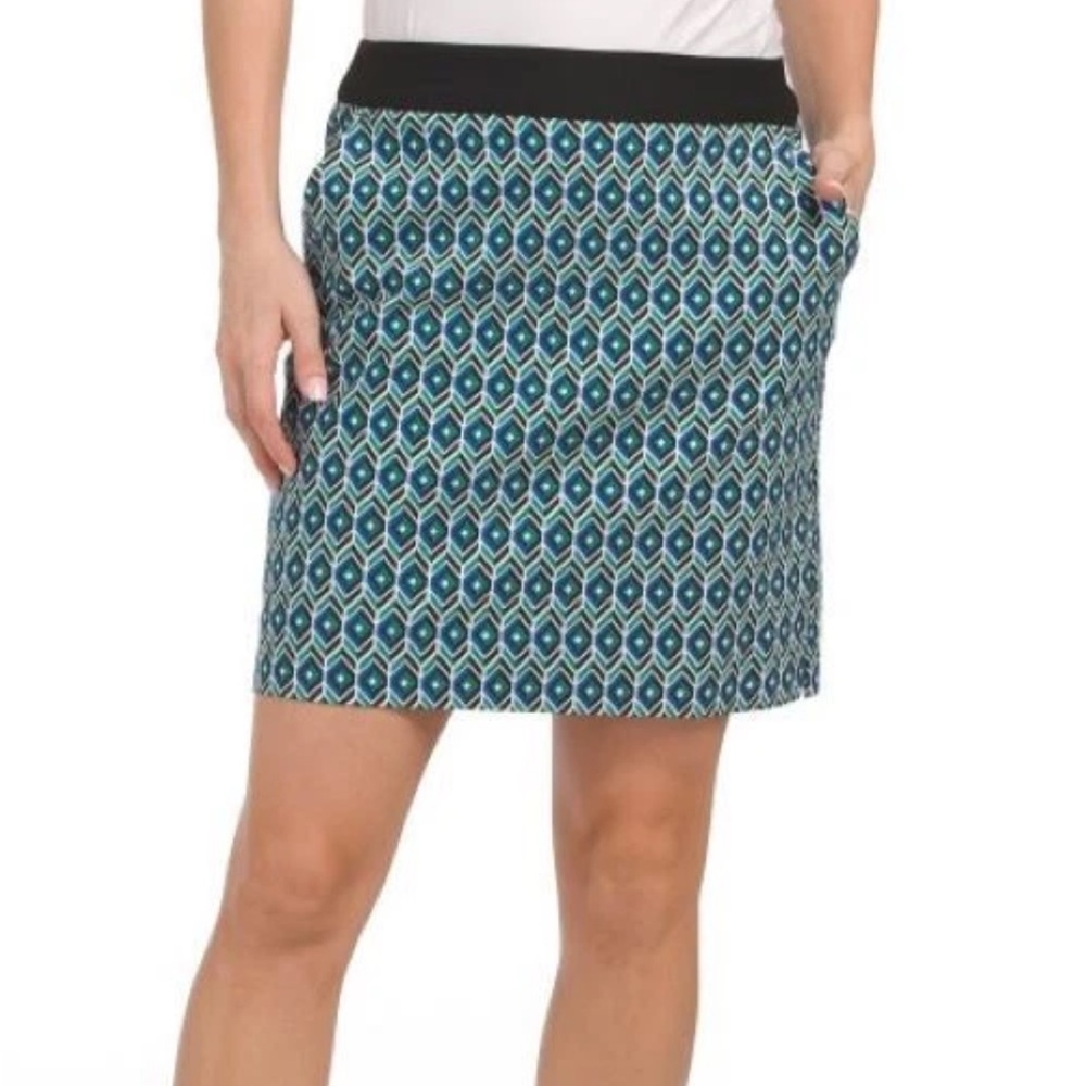 SWING CONTROL GREEN ROYAL BLU BLACK Stretch GOLF SKORT 8